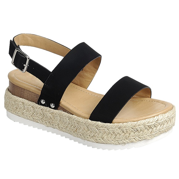 black espadrille sandals platform